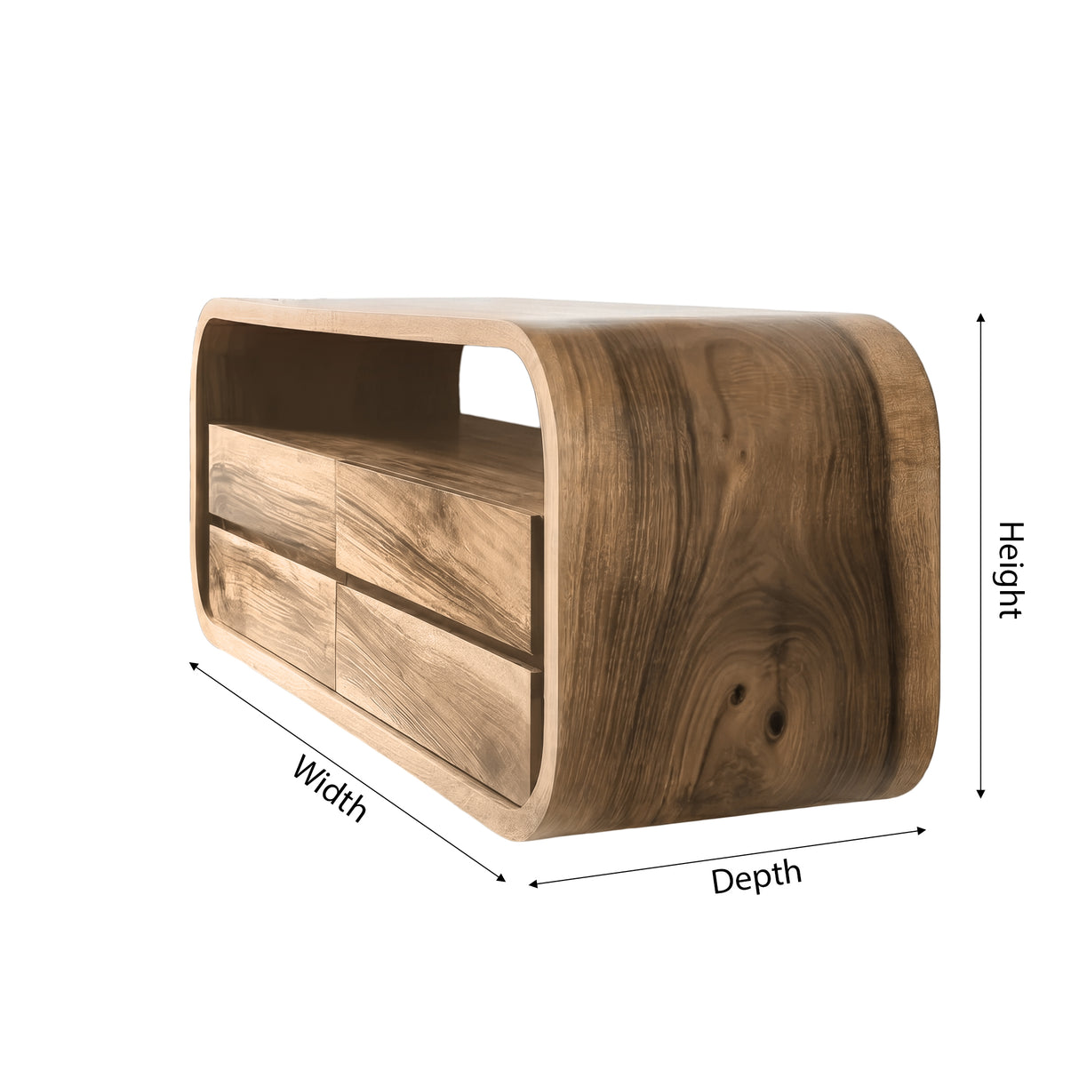 Elyron Sculpted Solid Wood Floating Bathroom Vanity with Drawers - Timberustic Floating Bathroom Vanity With Drawers