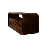 Elyron Sculpted Solid Wood Floating Bathroom Vanity with Drawers Dark Walnut - Timberustic Floating Bathroom Vanity With Drawers