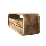 Elyron Sculpted Solid Wood Floating Bathroom Vanity with Drawers Natural Oak - Timberustic Floating Bathroom Vanity With Drawers