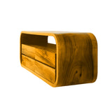 Elyron Sculpted Solid Wood Floating Bathroom Vanity with Drawers Teak - Timberustic Floating Bathroom Vanity With Drawers