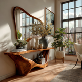 Ervannis Curved Solid Wood Console Table - Timberustic Console Table
