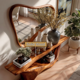Ervannis Curved Solid Wood Console Table - Timberustic Console Table