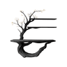 Eryndel Live Edge Solid Wood Console Table with Shelves Black - Timberustic Console Table with Shelves