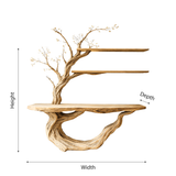 Eryndel Live Edge Solid Wood Console Table with Shelves - Timberustic Console Table with Shelves