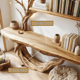 Eryndel Live Edge Solid Wood Console Table with Shelves - Timberustic Console Table with Shelves