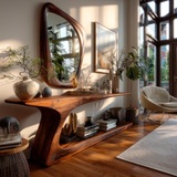 Eryndor Curved Solid Wood Console Table - Timberustic Console Table