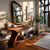 Eryndor Curved Solid Wood Console Table - Timberustic Console Table