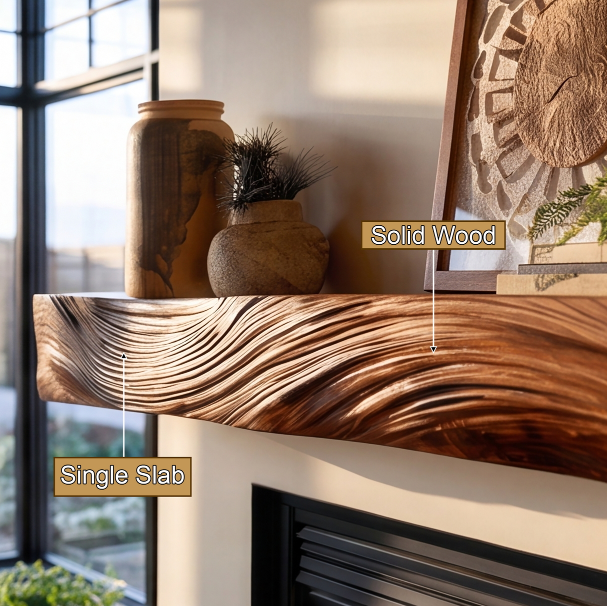Eryndor Handcrafted Fireplace Mantel Shelf SPA058231 - Timberustic Fireplace Mantel Shelf