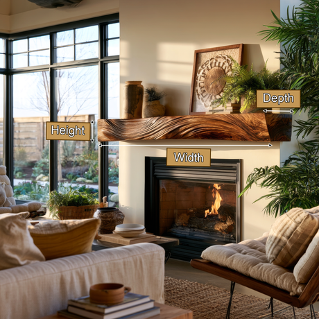 Eryndor Handcrafted Fireplace Mantel Shelf SPA058231 - Timberustic Fireplace Mantel Shelf