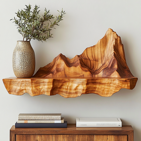 Eryndor Handcrafted Mountain Floating Shelf - Timberustic Floating Shelf