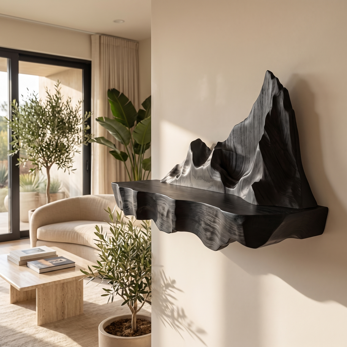 Eryndor Handcrafted Mountain Floating Shelf - Timberustic Floating Shelf