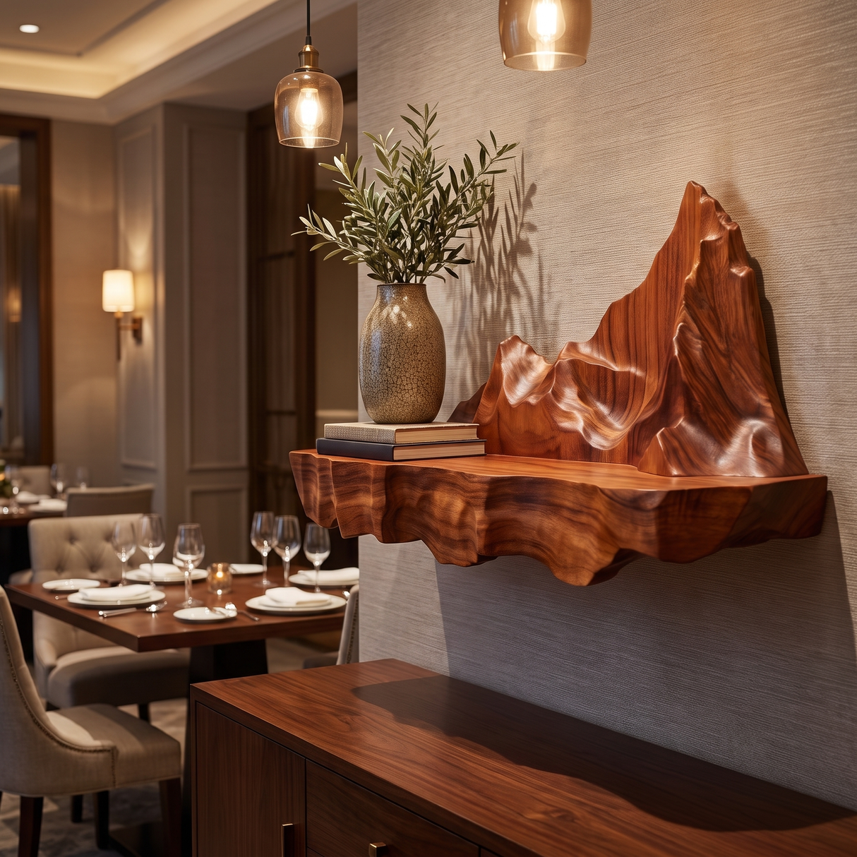 Eryndor Handcrafted Mountain Floating Shelf - Timberustic Floating Shelf