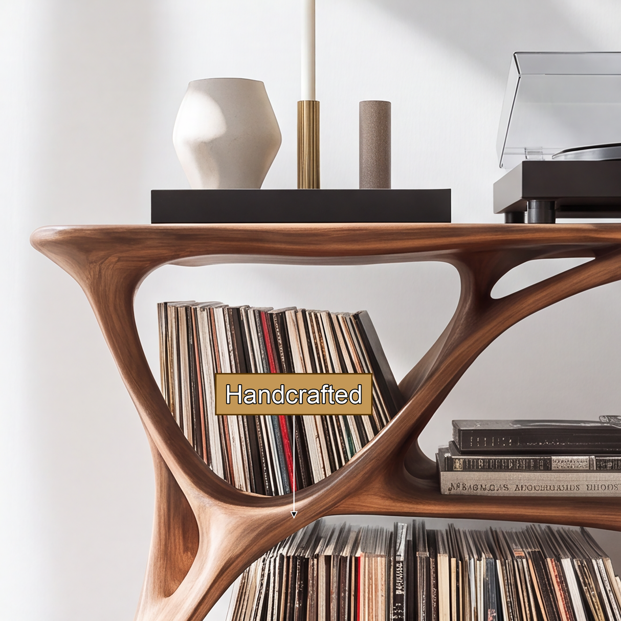 Eryndor Handcrafted Solid Wood Record Player Stand SPA294583 - Timberustic Record Player Stand With Storage