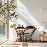 Eryndor Handcrafted Solid Wood Record Player Stand SPA294583 - Timberustic Record Player Stand With Storage