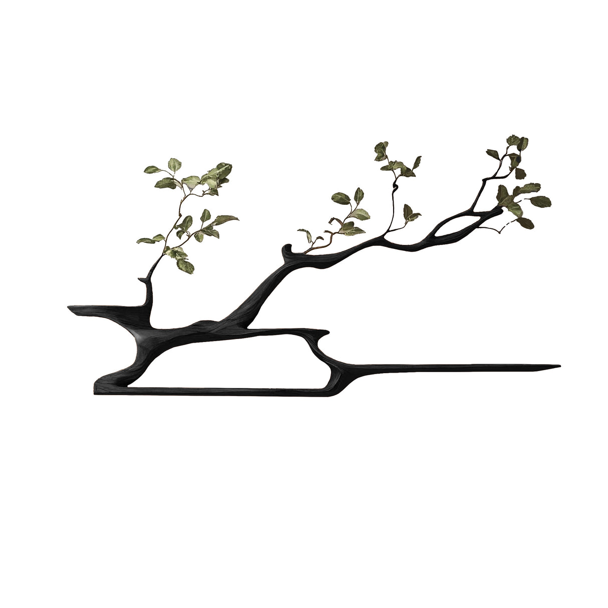 Eryndor Live Edge Solid Wood Tree-Inspired Wall Bookshelf Black - Timberustic Tree Bookshelf