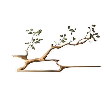 Eryndor Live Edge Solid Wood Tree-Inspired Wall Bookshelf