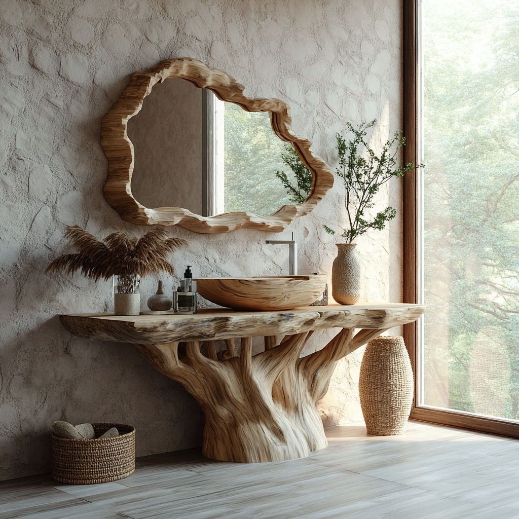 Eryndor Rootform Solid Wood Freestanding Bathroom Vanity - Timberustic Freestanding Bathroom Vanity