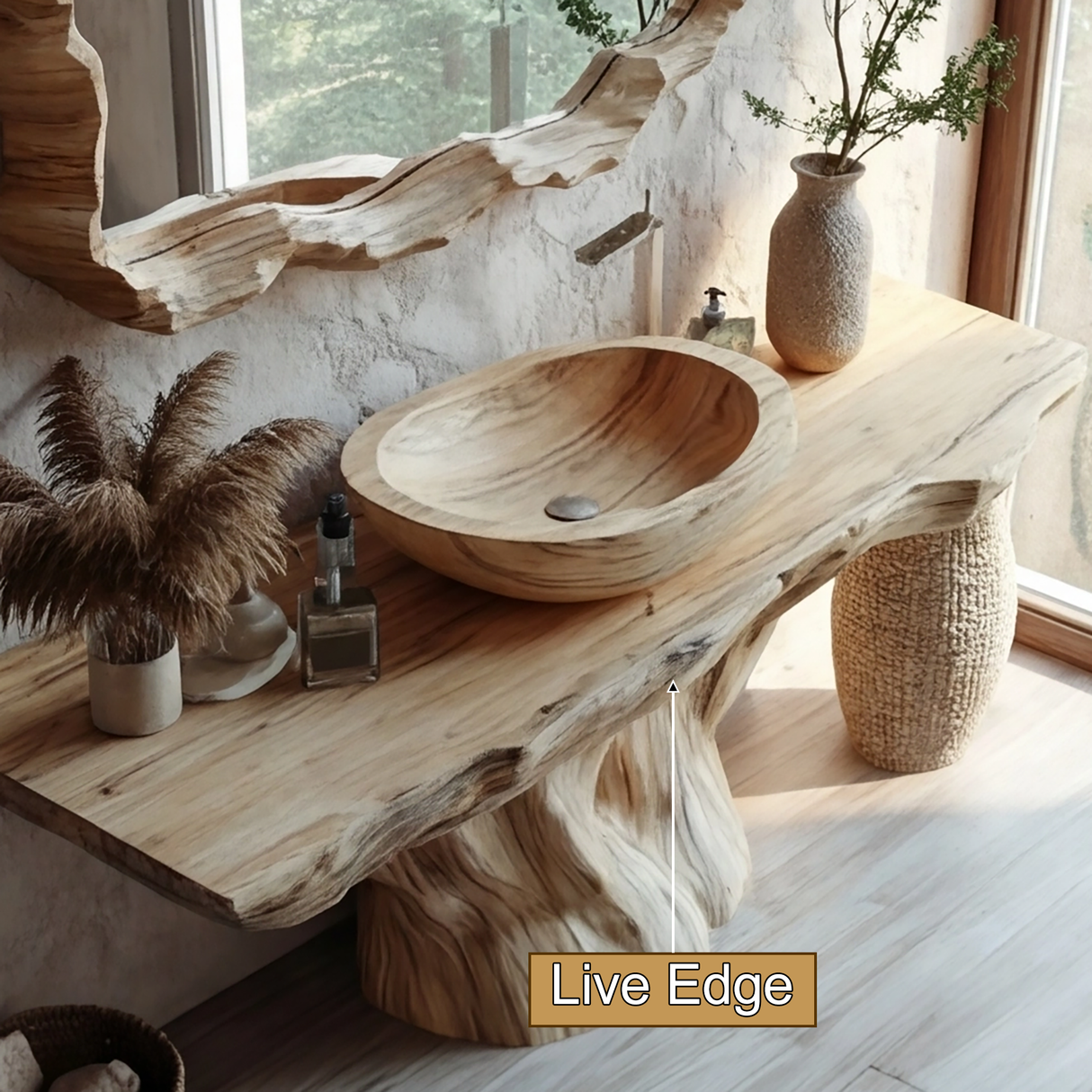 Eryndor Rootform Solid Wood Freestanding Bathroom Vanity - Timberustic Freestanding Bathroom Vanity