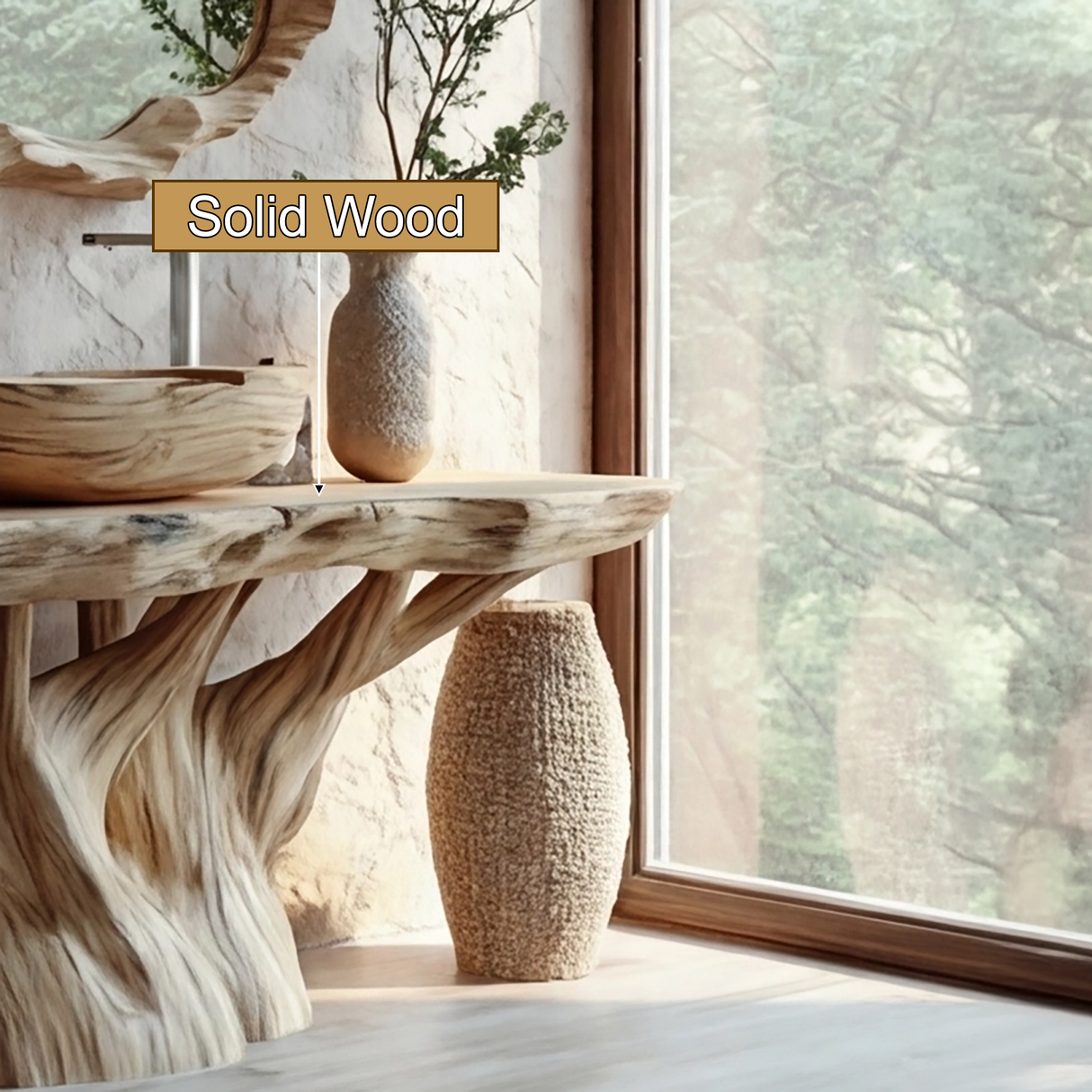 Eryndor Rootform Solid Wood Freestanding Bathroom Vanity - Timberustic Freestanding Bathroom Vanity