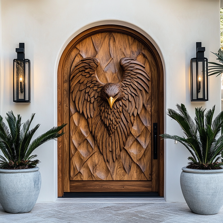 Eryndor Sculpted Solid Wood Arched Door - Timberustic Door