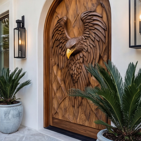 Eryndor Sculpted Solid Wood Arched Door - Timberustic Door