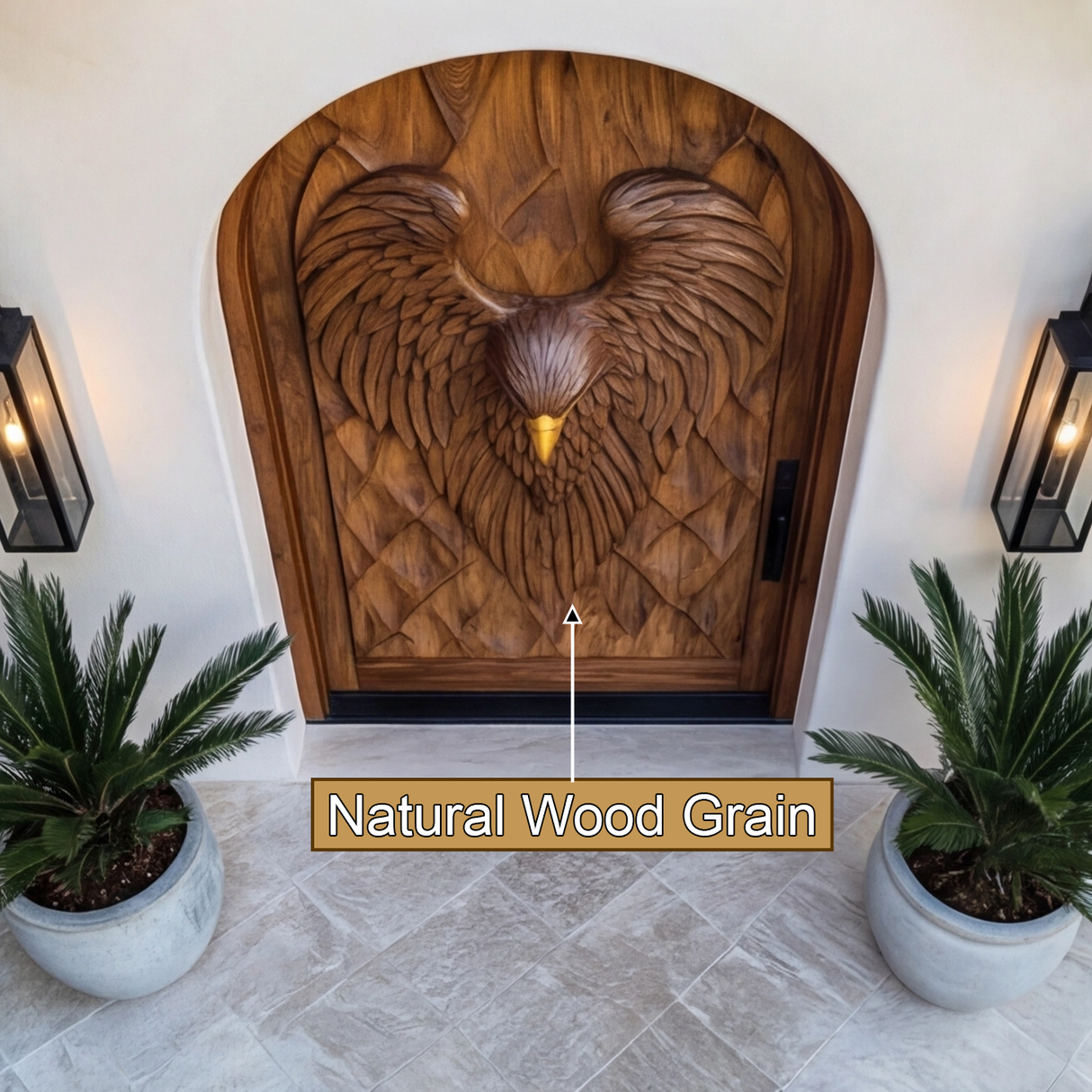 Eryndor Sculpted Solid Wood Arched Door - Timberustic Door