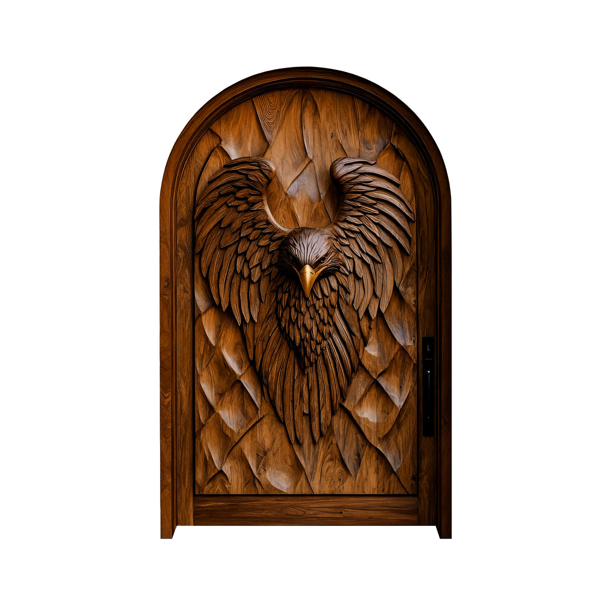 Eryndor Sculpted Solid Wood Arched Door Brown - Timberustic Door