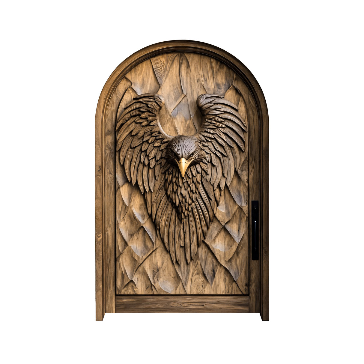 Eryndor Sculpted Solid Wood Arched Door Natural Oak - Timberustic Door