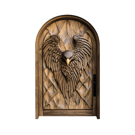 Eryndor Sculpted Solid Wood Arched Door Natural Oak - Timberustic Door
