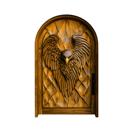 Eryndor Sculpted Solid Wood Arched Door Teak - Timberustic Door
