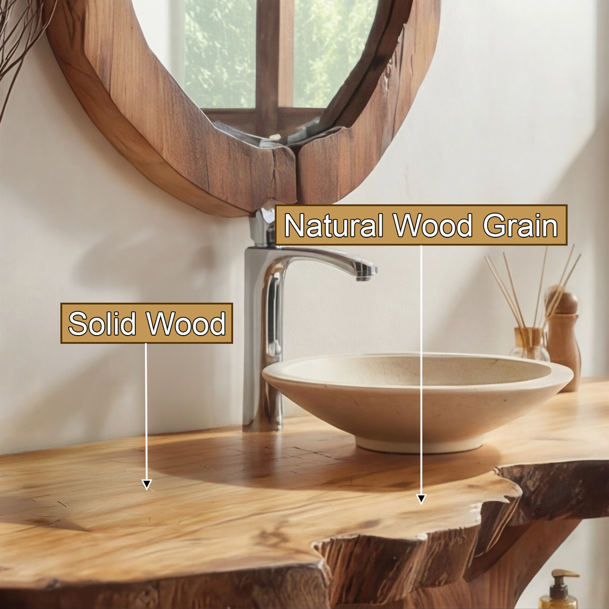Eryndor Sculpted Solid Wood Freestanding Bathroom Vanity with Shelves - Timberustic Freestanding Bathroom Vanity with Shelves