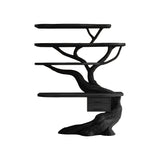 Eryndor Sculpted Solid Wood Tree Bookshelf with Drawers Black - Timberustic Tree Bookshelf