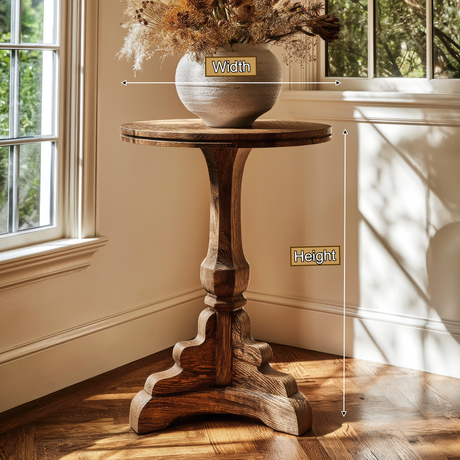 Eryndor Solid Wood Pedestal Stand - Timberustic Pedestal Stand