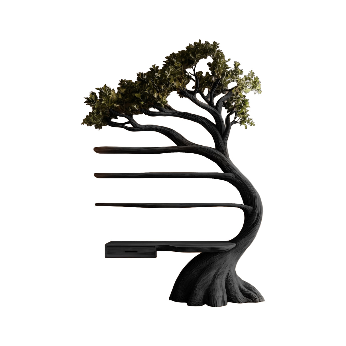 Evermere Handcrafted Solid Wood Tree Bookshelf