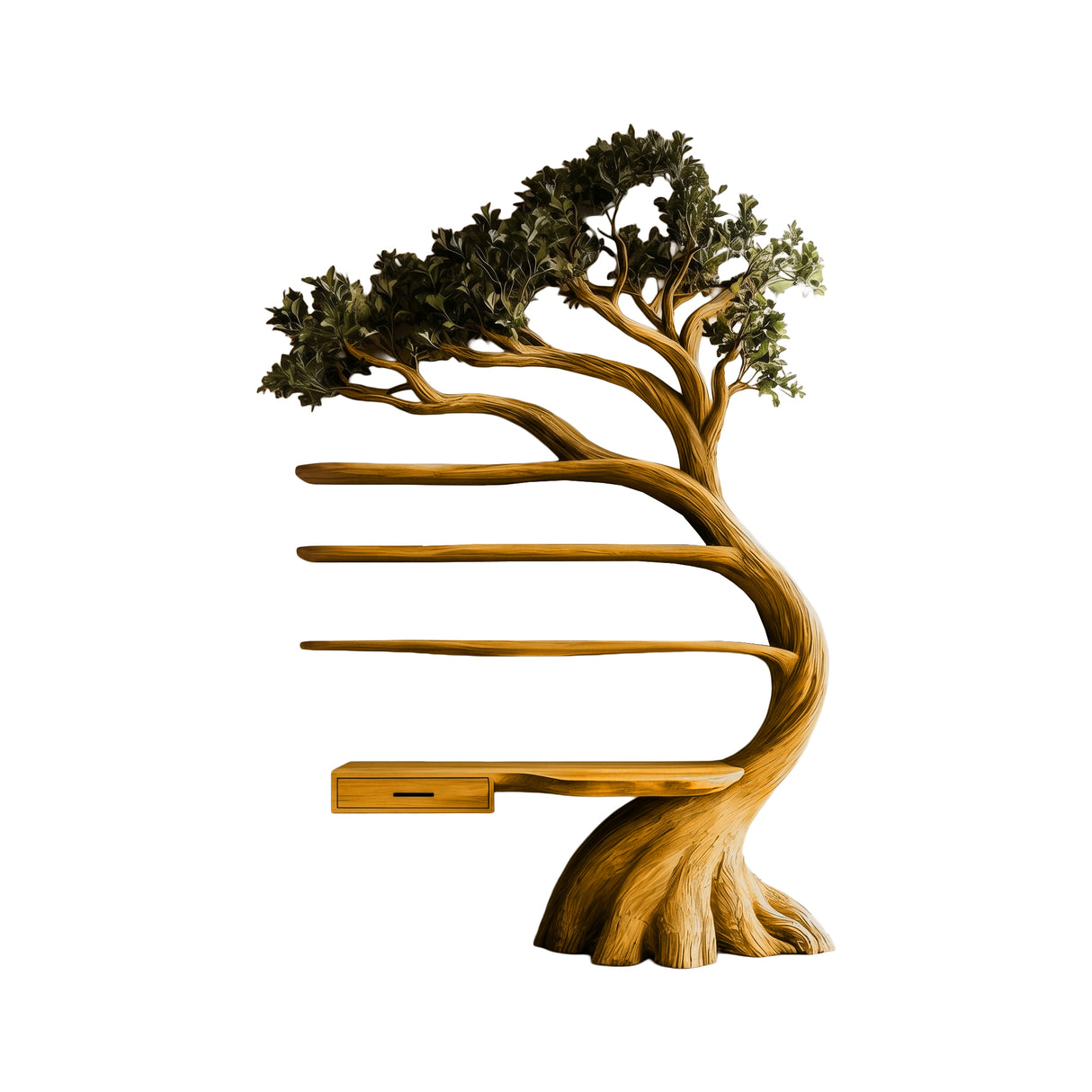Evermere Handcrafted Solid Wood Tree Bookshelf