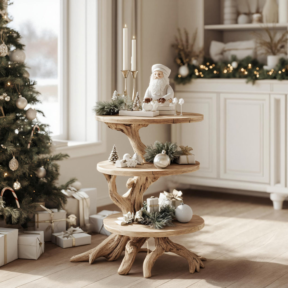 Everroot Live Edge Solid Wood Side Table