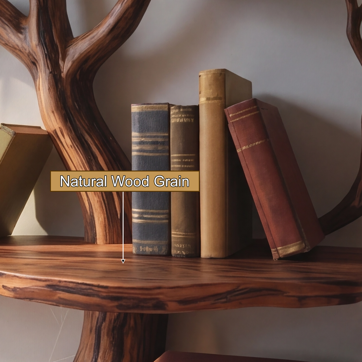 Everwood Sculpted Timber Tree Bookshelf - Timberustic Tree Bookshelf