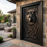 Fenrir Sculpted Solid Wood Wolf Spirit Single Door Black - Timberustic Door