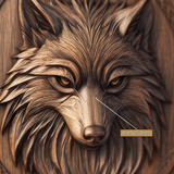 Fenrir Sculpted Solid Wood Wolf Spirit Single Door