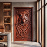 Fenrir Sculpted Solid Wood Wolf Spirit Single Door Mahogany - Timberustic Door