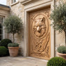 Fenrir Sculpted Solid Wood Wolf Spirit Single Door Natural Oak - Timberustic Door