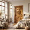 Fenrir Sculpted Solid Wood Wolf Spirit Single Door Teak - Timberustic Door