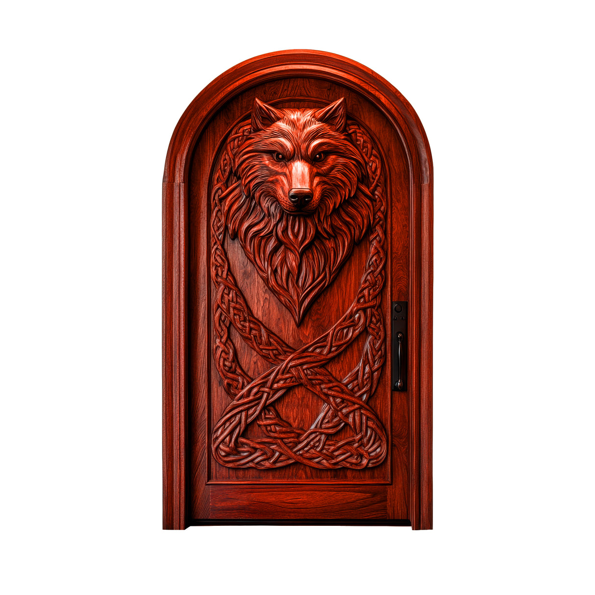 Fenrira Handcrafted Solid Wood Wolf Single Door