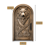Fenrira Handcrafted Solid Wood Wolf Single Door