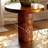 Florane Sculpted Solid Wood Pedestal Stand - Timberustic Pedestal Stand