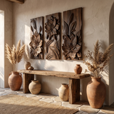 Floravelle Handcrafted Solid Wood Floral Wall Art