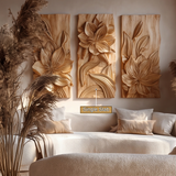 Floravelle Handcrafted Solid Wood Floral Wall Art
