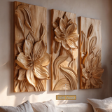 Floravelle Handcrafted Solid Wood Floral Wall Art