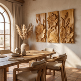 Floravelle Handcrafted Solid Wood Floral Wall Art