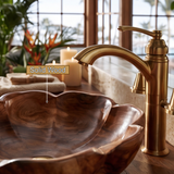 Floravelle Handcrafted Solid Wood Flower Vessel Sink - Timberustic Vessel Sinks
